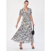 Religion Printed Wrap Dress - Multi