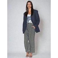 Religion Energy Leopard Print Wide Leg Trouser - Khaki