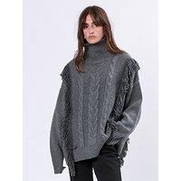Religion Jamie Oversized Roll Neck Jumper - Grey