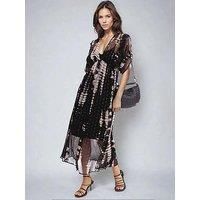 Religion Serene Tunic Maxi Dress In Lurex Fabric With Slip - Grey