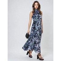 Religion Time Button Through Maxi Dress With Angel Sleeves - Navy