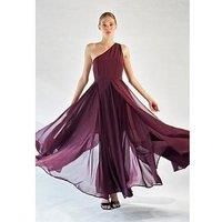 Religion Select One Shoulder Maxi Dress With Full Skirt - Red