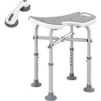 HOMCOM 39-51.5cm 'U' Seat Padded Shower Stool - Grey Aosom UK