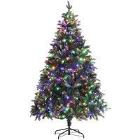 HOMCOM 6 Ft Artificial Led Christmas Tree With Metal Base, Hinged Branches