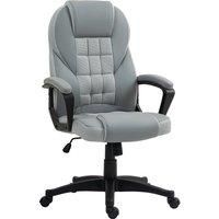 HOMCOM Faux Leather Office Chair - Grey Aosom UK
