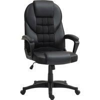 HOMCOM Executive Office Chair, PU Leather High Back Desk Chair, Swivel Computer Chair with Adjustable Height and Tilt Function, Black
