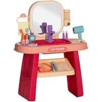 AIYAPLAY Kids Dressing Table with Mirror, Kids Vanity Table Set, Beauty Pretend Play Toys with LED Light, Music, 23 Accessories, for Kids Ages 3-6 Years - Pink