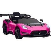 AIYAPLAY 12V Maserati GT2 Licensed Kids Electric Ride-On Car with Remote Control and Lights - Pink, Pink