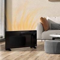 HOMCOM 2000W Electric Heater, Freestanding or Wall Mounted, Convector Heater, Quiet Space Heater with LED Display, Adjustable Thermostat, Weekly Timer, Black