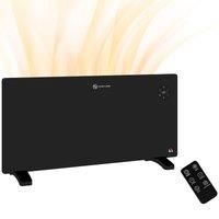 HOMCOM 2000W Electric Convector Heater, Freestanding or Wall Mounted, Space Heater with Adjustable Thermostat, Timer, Black Aosom UK