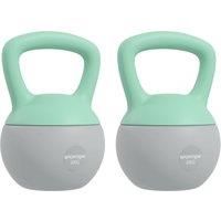 SPORTNOW 2 x 8kg Soft Kettlebell, Kettle Bell with Non-Slip Handle, for Home Gym, Strength Training, Cardio - Grey and Green Aosom UK