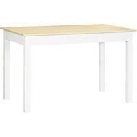 HOMCOM Dining Table for 4 to 6, Modern Kitchen Table with Wood Effect Tabletop, Thick Legs, 120cm, Oak Wood Grain Aosom UK
