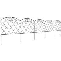 Outsunny 61 cm x 3 m Outdoor Picket Fence Panels w/ Panels, Swirls, Black