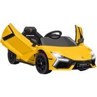 AIYAPLAY Lamborghini Revuelto Licensed 12V Ride on Car w/ Butterfly Doors Training Wheels, Suspension, Remote Control Yellow Aosom UK