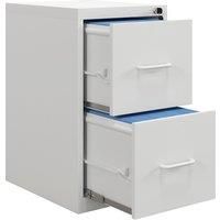 HOMCOM Two-Drawer Modern Steel Filing Cabinet with Central-Locking Mechanism, Modern Boxy Design, White Aosom UK
