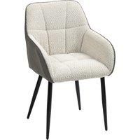 HOMCOM Accent Chair with Foot Pads, Upholstered Armchair with Chenille Fabric Front and PU Back, Occasional Chair for Living Room Bedroom, Cream White Aosom UK