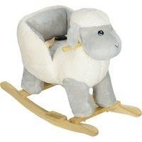 AIYAPLAY Rocking Horse, Ride on Lamb with Safety Belt, Sound, for 1-3 Years, Grey Aosom UK