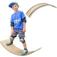 Kids Wooden Balance Board for Children, Wobble Board for 3-8 Years Old, Natural