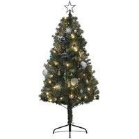 Homcom 5Ft Artificial Christmas Tree With LED Lights And Blue Decorations