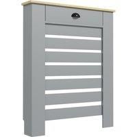 HOMCOM 95.5H x 78Wcm Radiator Cover, with Drawer - Grey Aosom UK
