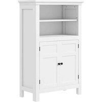 HOMCOM Modern Bathroom Storage Cabinet w/ Open Shelves, White
