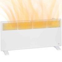 HOMCOM Portable Panel Heater, 2000W Space Heater with Adjustable Temperate, Overheat Protection, Electric Heater for Home Office Bedroom, White