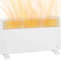 HOMCOM Portable Panel Heater, 1500W Space Heater with Adjustable Temperate, Overheat Protection, Electric Heater for Home Office Bedroom, White