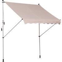 Outsunny 2x1.5m Garden Patio Manual Awning Canopy Sun Shade Shelter Adjustable Aluminium Frame Awning Beige