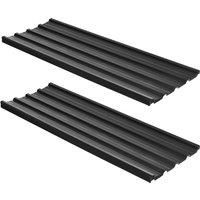 Outsunny Corrugated Roofing Sheets, Pack of 24, Galvanised Metal Roofing Sheets for Greenhouse, Garage, Storage Shed, Carport, 129 x 45cm, Dark Grey