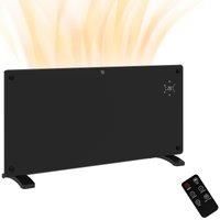 HOMCOM Convector Heaters, Electric Heater, 2000W Freestanding or Wall Mounted Convector Space Heater with LED Display, Black Aosom UK Aosom UK