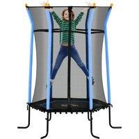 HOMCOM Kids Trampoline Mini Bouncer with Enclosure Safety Net For Ages 3-10 Years - Blue