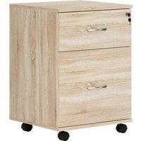 HOMCOM Two Drawer Lockable Filing Cabinet - Wood-Effect