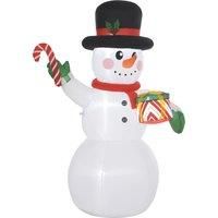 6FT Christmas Inflatable Snowman with Candy Cane and Gift Box for Party