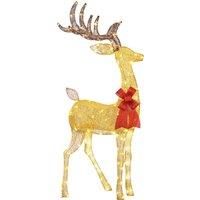 Light Up Christmas Deer Decoration with LED Lights for Indoor Outdoor Gold Tone
