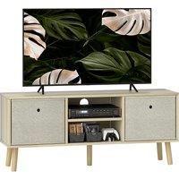 HOMCOM TV Cabinet Stand Unit for TVs up to 50'' with Foldable Drawers, Entertainment Centre for Living Room Natural Aosom UK
