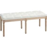 HOMCOM Vintage French Look Bed End Bench - Cream White Aosom UK