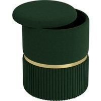 HOMCOM Velvet-Feel Storage Ottoman - Green