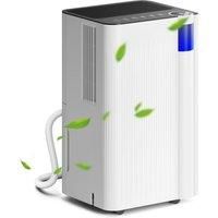12L/Day Air Dehumidifier for Home Bedroom, with Continuous Drainage, White