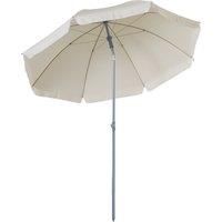 Outsunny 2.2M Tilt Beach Umbrella Parasol-Cream White