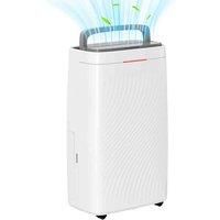 HOMCOM 16L/Day Dehumidifier with Activated Carbon Air Filter, Continuous Drainage, 5.5L Water Tank, 24H Timer, Humidity Light, Dehumidifier for Home Damp, Bedroom, Condensation, Mould, Laundry Drying