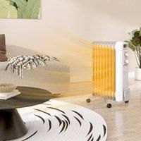 HOMCOM 2kW Nine Fin Oil-Filled Radiator White, none