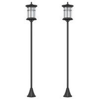 Outsunny LED Outdoor Solar Post Lights, Waterproof IP44, Cool White, 2 Pack