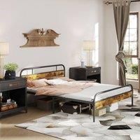 HOMCOM Industrial-Style Double Bed Frame, none