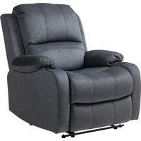 HOMCOM Microfibre Manual Reclining Armchair, with Footrest - Black