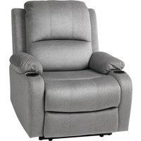 HOMCOM Microfibre Manual Reclining Armchair, with Footrest - Grey
