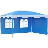 Outsunny 3 x 4 m Party Gazebo Marquee Garden Canopy Outdoor BBQ Tent Camping Patio Awning with 2 Sidewalls, Blue
