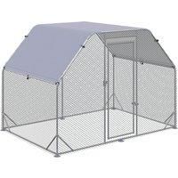 PawHut Chicken Run with Roof, Walk In Chicken Coop for 4-6 Chickens, Hen House Duck Pen Outdoor, 280x190x195 cm