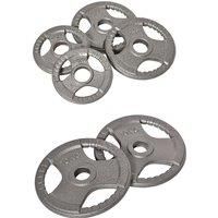 HOMCOM Set of 6 Cast Iron Olympic Weight for 2"/5cm Hole Dumbbell Handle Bar 35kg Dumbbell Plates Barbell Weight 2 x 5kg, 2 x 2.5kg, 2 x 10kg