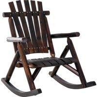 Outsunny Outdoor Rocking Chair Fir Wood Rustic Patio Adirondack Rocking Chair Traditional Rustic Style & Pure Comfort
