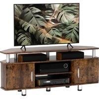 HOMCOM TV Unit Cabinet for TVs up to 55 Inches with Storage Shelves and Cupboard, Entertainment Centre for Living Room, Rustic Brown